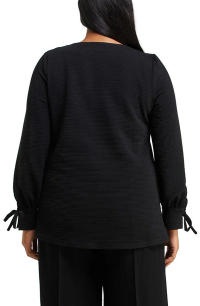 Shop Estelle Clementine Long Sleeve Knit Top In Black