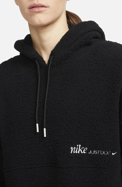Shop Nike Textured Fleece Therma-fit Hoodie In Black/ Light Iron Ore