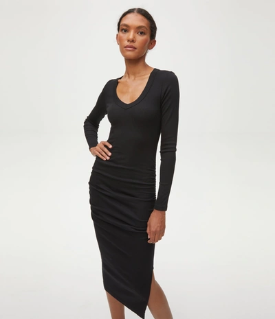 Michael Stars Nova Ultra-rib Midi Dress In Black