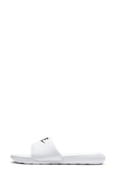 Shop Nike Victori Slide Sandal In White/ Black/ White