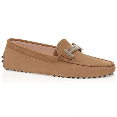 Tod's Gommino Driving Shoes In Suede In Beige