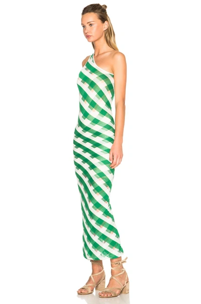 Shop Stella Mccartney One Shoulder Dress In Green