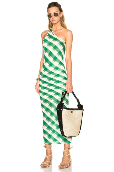 Shop Stella Mccartney One Shoulder Dress In Green