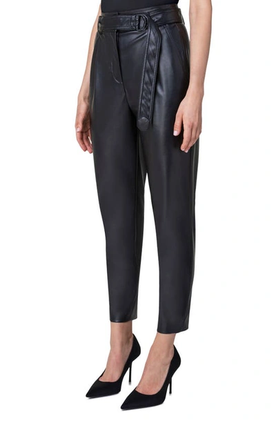 Akris Punto Fred Belted Vegan Leather Pants In Black