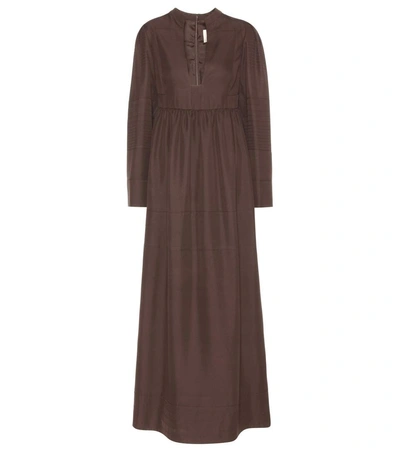 Valentino Silk Dress In Brown