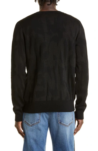 Shop Alexander Mcqueen Shadow Graffiti Logo Wool Blend Sweater In Black