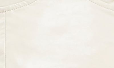 Grey Lab Strapless Faux Leather Bustier Crop Top In White