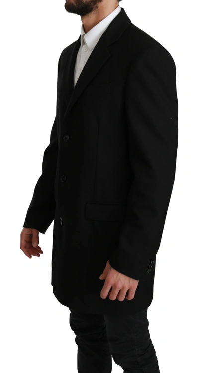 Dolce & Gabbana Black 100% Wool Jacket Coat Blazer In Black