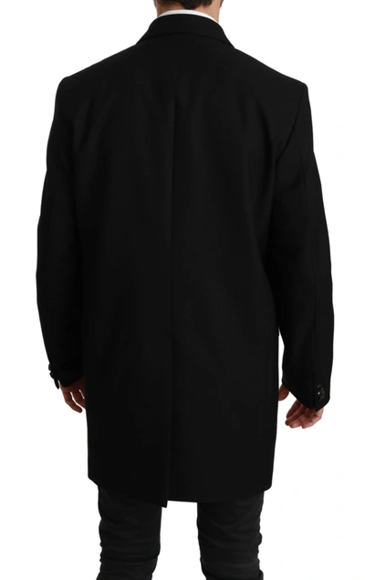 Dolce & Gabbana Black 100% Wool Jacket Coat Blazer In Black