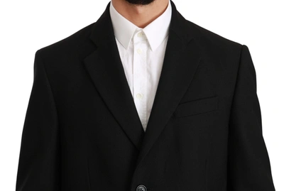 Dolce & Gabbana Black 100% Wool Jacket Coat Blazer In Black