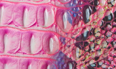 Shop Brahmin Veronica Melbourne Croc Embossed Leather Envelope Wallet In Pink Cobra