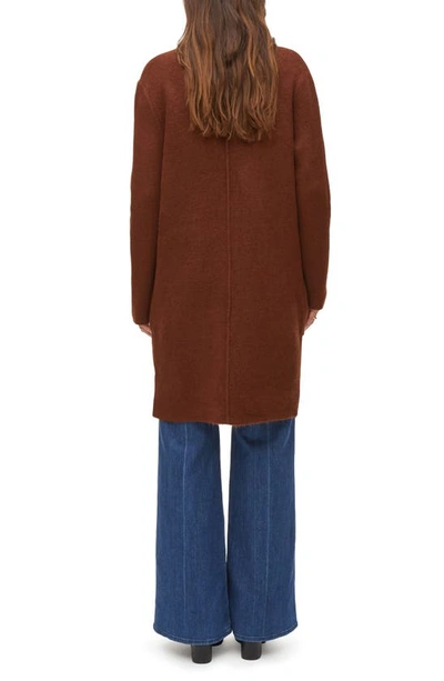 Shop Michael Stars Sumi Knit Cardigan Coat In Chestnut