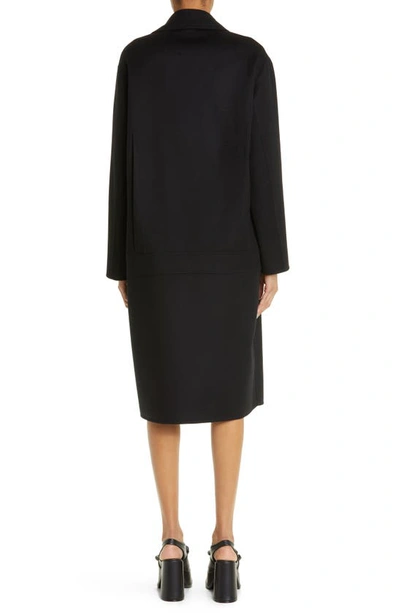 Shop Stella Mccartney Erika Double Breasted Wool Coat In 1000 - Black