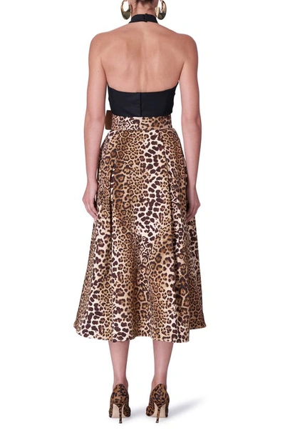 Carolina Herrera Flower Bandeau Halter Top In Black