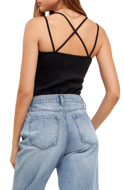 Grey Lab Two-strap Bodysuit In Black