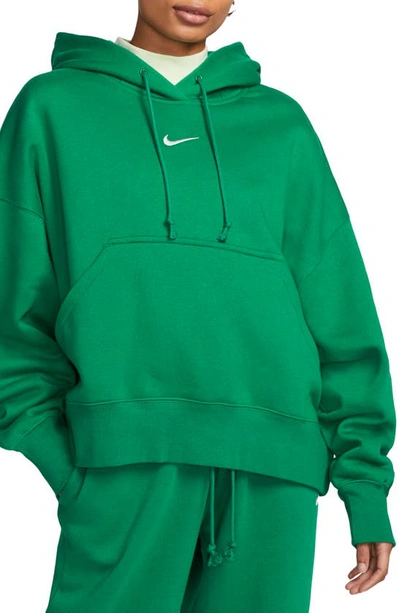 Shop Nike Sportswear Phoenix Fleece Pullover Hoodie In Malachite/ Sail