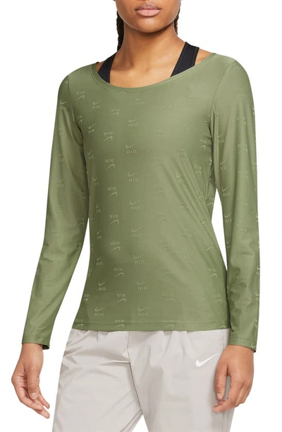 Shop Nike Sportswear Air Long Sleeve T-shirt In Alligator/ Medium Olive