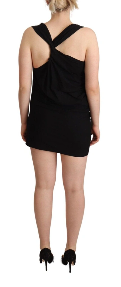 Shop Roberto Cavalli Black Sleeveless Cotton Sheath Mini Women's Dress