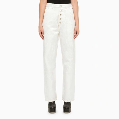 Shop Des Phemmes White Regular Jeans