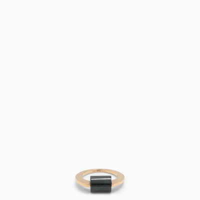 Shop Aliita | Deco Cylinder Ring With Malachite In Metal