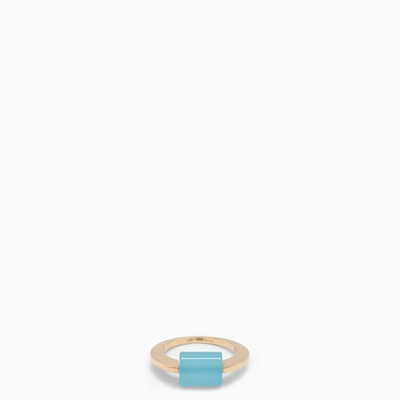 Shop Aliita | Deco Cylinder Ring With Agate In Metal