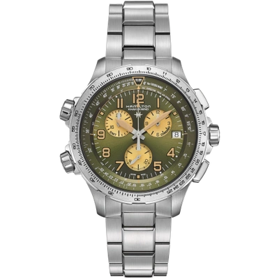 Hamilton Khaki Aviation X-wind Gmt Chrono Quartz In Grün