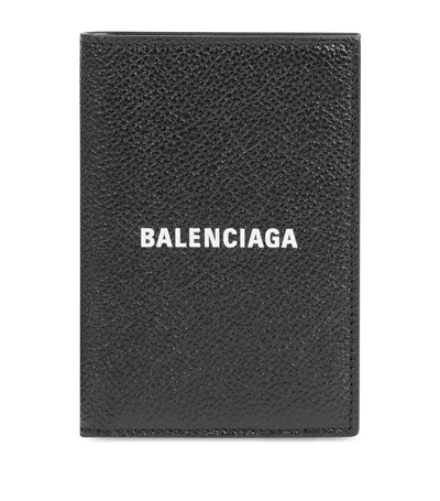 Shop Balenciaga Leather Vertical Wallet In Black