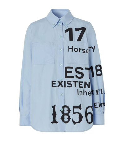Shop Burberry Horseferry Print Shirt In Blue