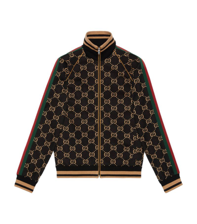 Shop Gucci Logo Print Jacket In Black