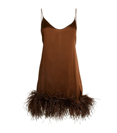 Shop Oseree Plumage Chemise In Brown