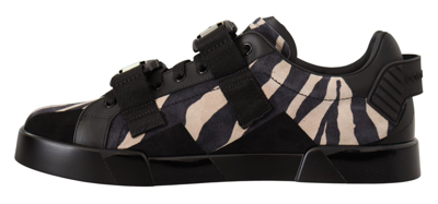 Shop Dolce & Gabbana Zebra Suede Rubber Sneakers Men's Shoes In Multi