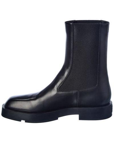 Shop Givenchy Leather Chelsea Boot In Black