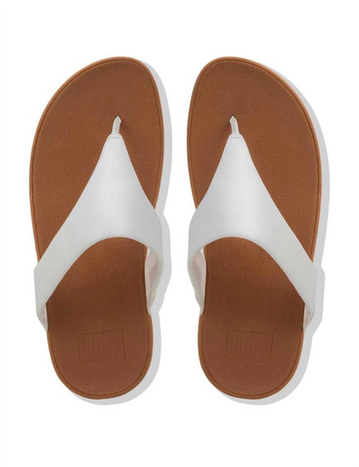 Shop Fitflop Lulu Leather Toe-post Sandal In White