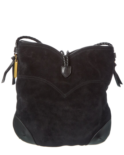 Shop Isabel Marant Tyag Suede Shoulder Bag In Black