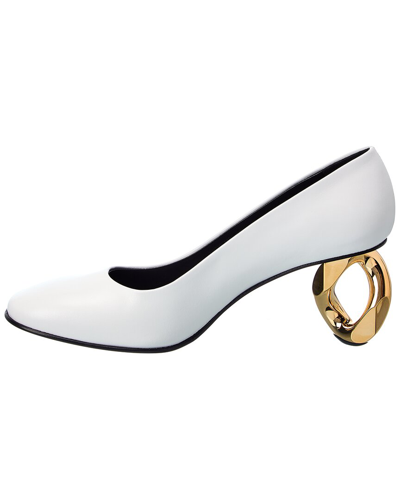 Shop Jw Anderson Chain Link Leather Pump In White