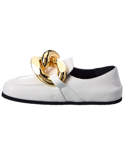 Shop Jw Anderson Chain Leather Loafer In White