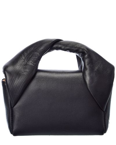 Shop Jw Anderson Twister Mini Leather Shoulder Bag In Black