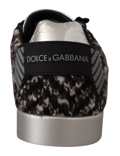 Shop Dolce & Gabbana Leather  Cotton Wool Sneakers Men's Shoes In Silver