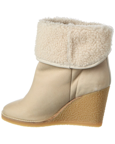 Shop Isabel Marant Totam Shearling Bootie In White