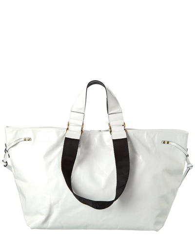 Shop Isabel Marant Wardy New Leather Tote In White