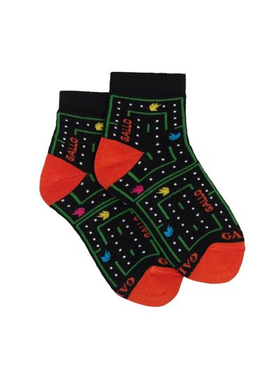 Shop Gallo Socks With Pac-man Design In Nero