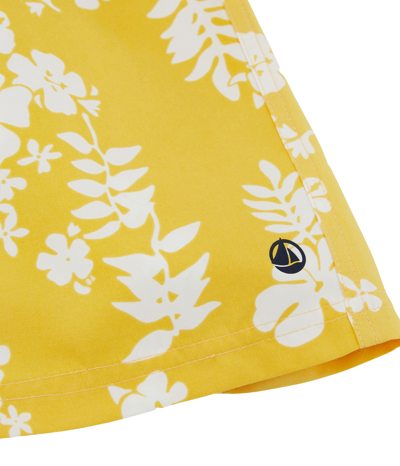 Petit Bateau Yellow Flower Boxer Swimsuit In Giallo