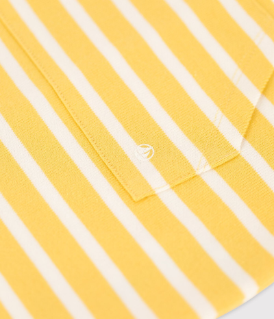 Shop Petit Bateau Striped Yellow And White Romper In Giallo