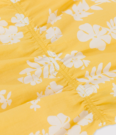 Shop Petit Bateau Yellow Romper With Flowers In Giallo