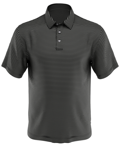 Shop Pga Tour Men's Feeder Stripe Performance Golf Polo Shirt In Caviar