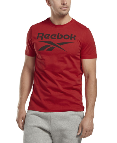 Shop Reebok Men's Slim-fit Identity Big Logo Short-sleeve T-shirt In Vector Red