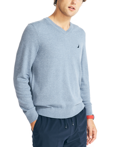 Shop Nautica Men's Navtech Performance Classic-fit Soft V-neck Sweater In Delft Blue