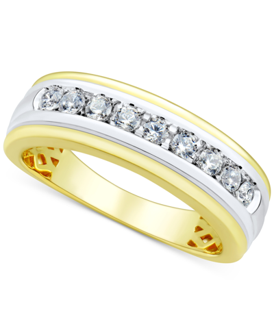 Shop Grown With Love Men's Lab Grown Diamond Band (1/2 Ct. T.w.) In 10k Two-tone Gold