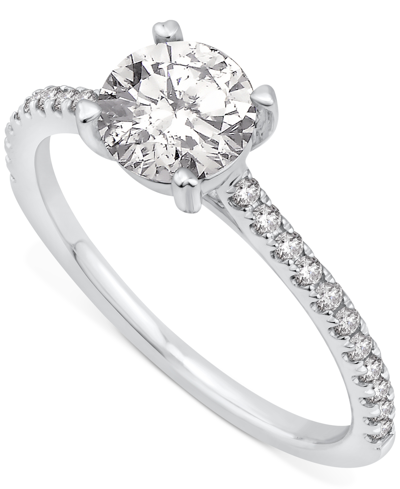 Shop Gia Certified Diamonds Gia Certified Diamond Engagement Ring (1-1/4 Ct. T.w.) In 14k White Gold