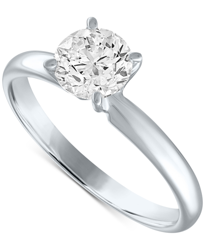 Gia Certified Diamonds Gia Certified Diamond Engagement Ring (1 Ct. T.w.) In 14k White Gold Or 14k Gold & 14k White Gold In White Gold